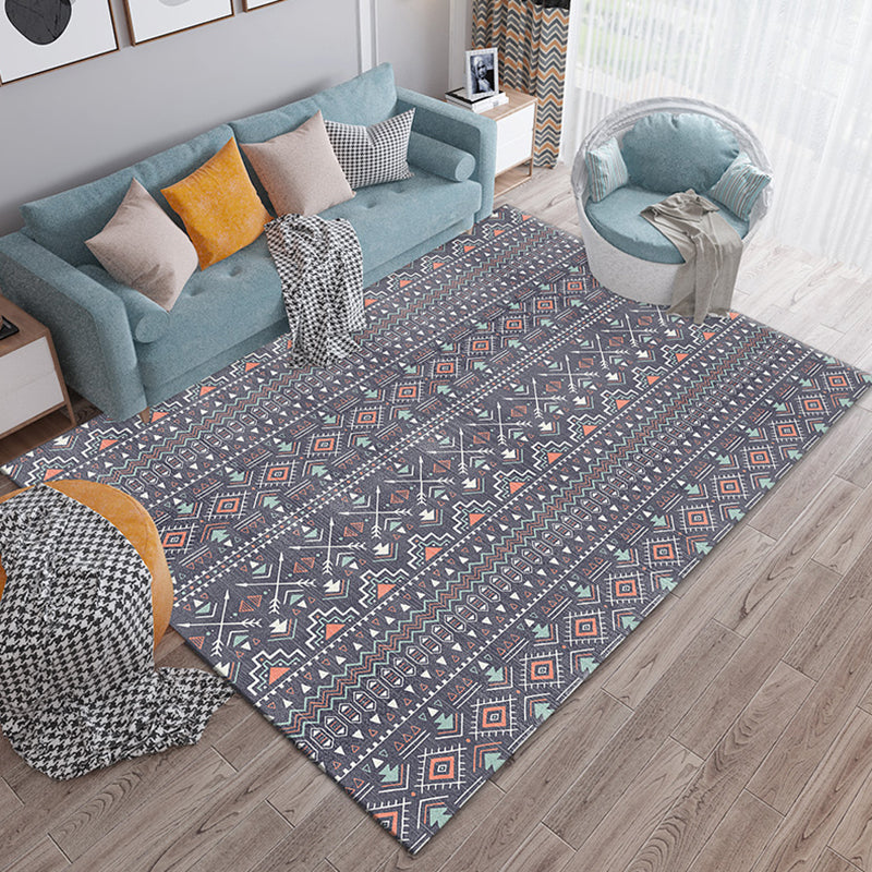 Light Color Bedroom Carpet Boho-Chic Southwestern Pattern Area Rug Polyester with Easy Care Rug