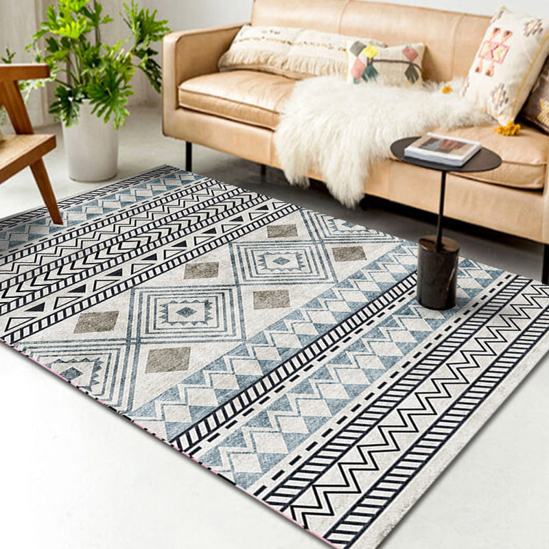 Décoration de maison de couleur claire Tapis rétro Southwestern Print Area Rapis Polyester avec tapis lavable