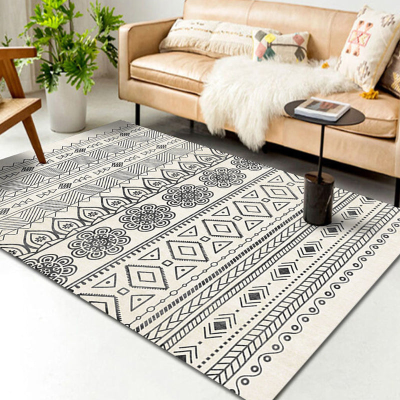 Décoration de maison de couleur claire Tapis rétro Southwestern Print Area Rapis Polyester avec tapis lavable