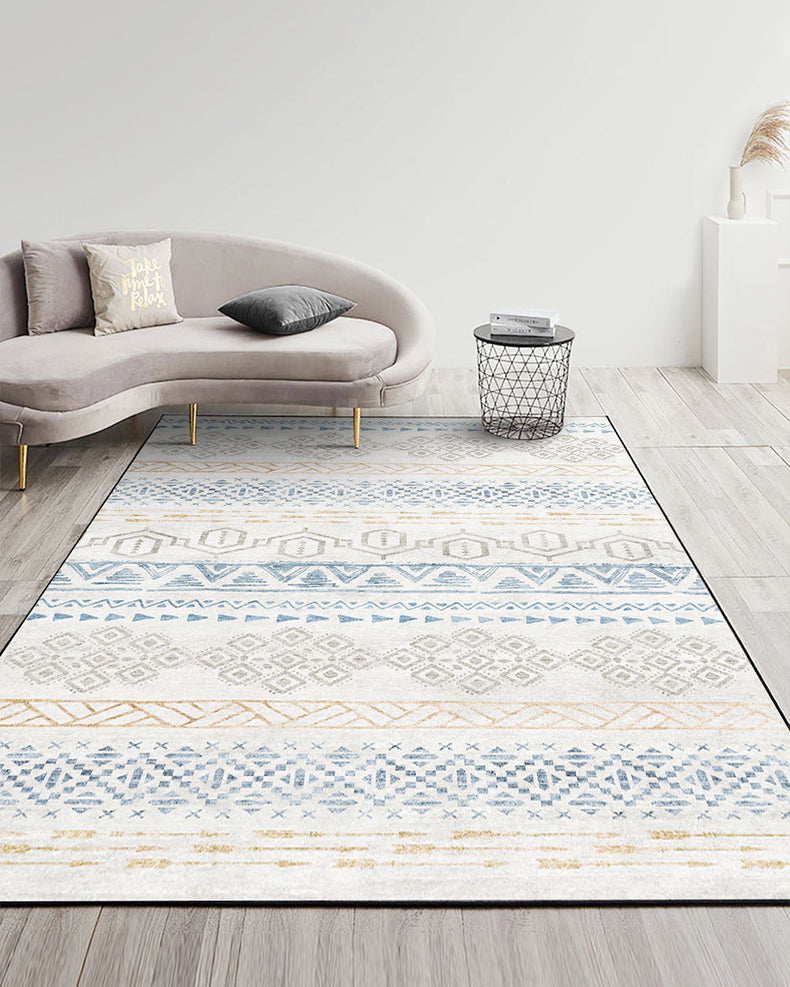 Multicolor Boho Innenteppich Polyester Stammes Symbole Teppich Flecken widerstandsfähiger Innenteppich für Wohnzimmer