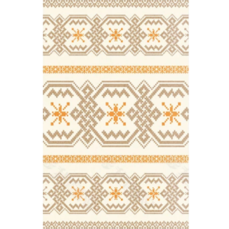 Boho-Chic Tribal Print Carpet Multicolor Polyester Rug Anti-Slip Backing Carpet for Home Decoration
