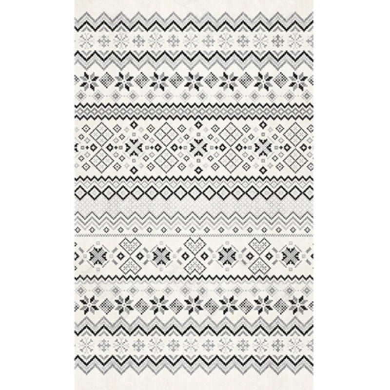 Boho-Chic Tribal Print Carpet Multicolor Polyester Rug Anti-Slip Backing Carpet for Home Decoration