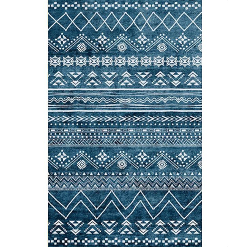 Bohemian Tribal Totem Rug Color Mixed Polyester Area Carpet Non-Slip Backing Rug for Living Room