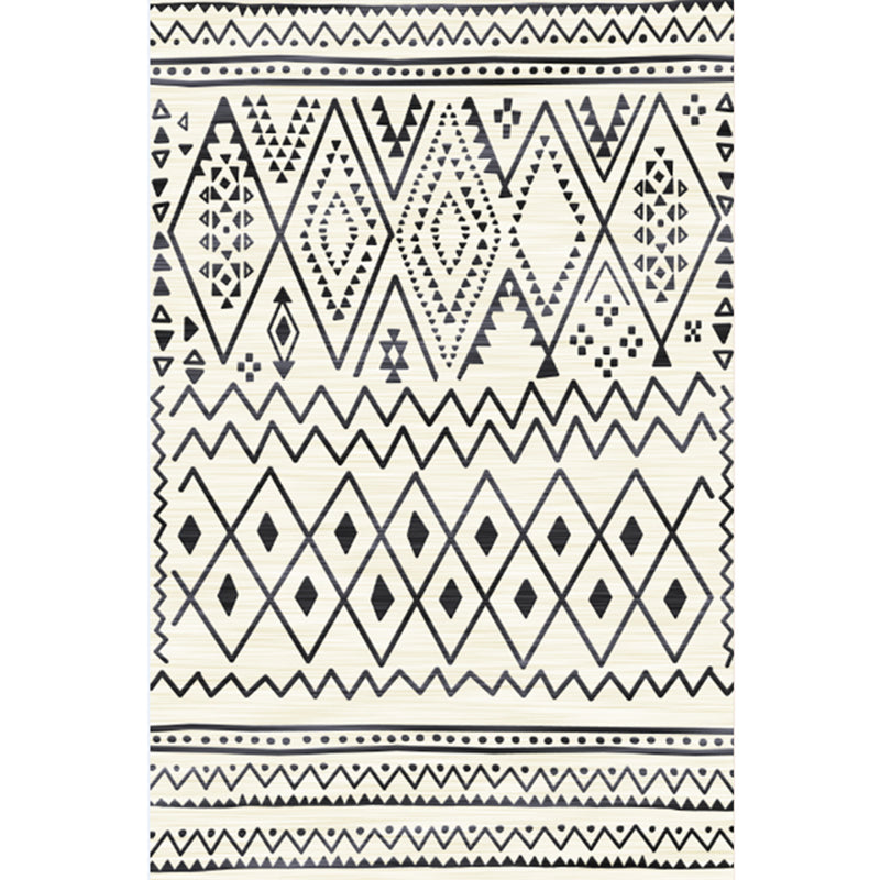 Grijze tonen Boheemse tapijtpolyester tribale symbolen binnen vloerkleed wasbaar tapijt voor woonkamer