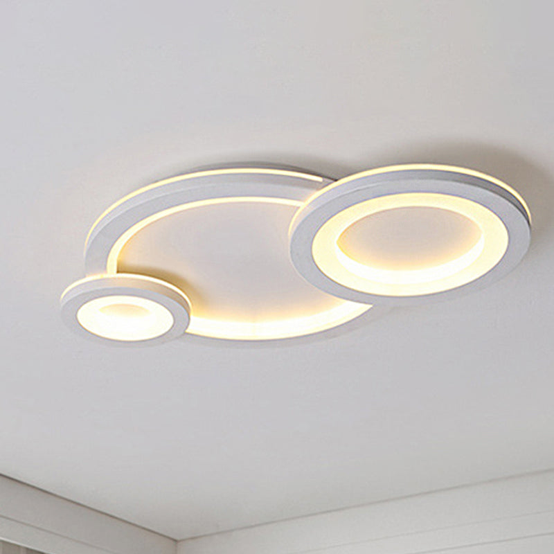 Moderne led-inbouwverlichting met acrylkap grijs/wit ronde inbouwplafondlamp in warm/wit licht