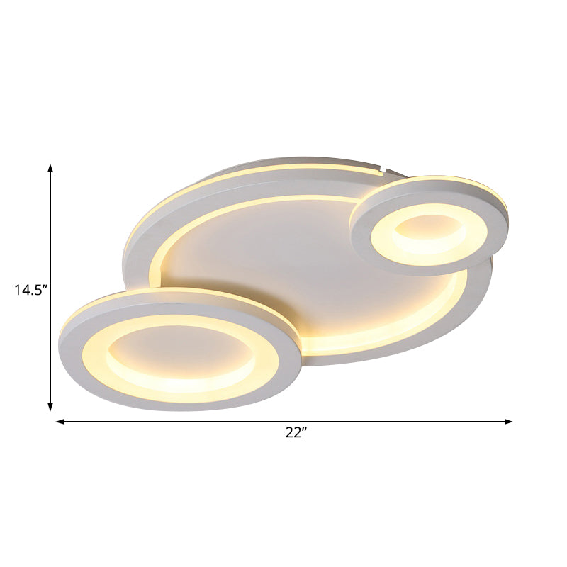 Moderna illuminazione a incasso a LED con paralume in acrilico Lampada da soffitto rotonda con montaggio a incasso grigio/bianco a luce calda/bianca