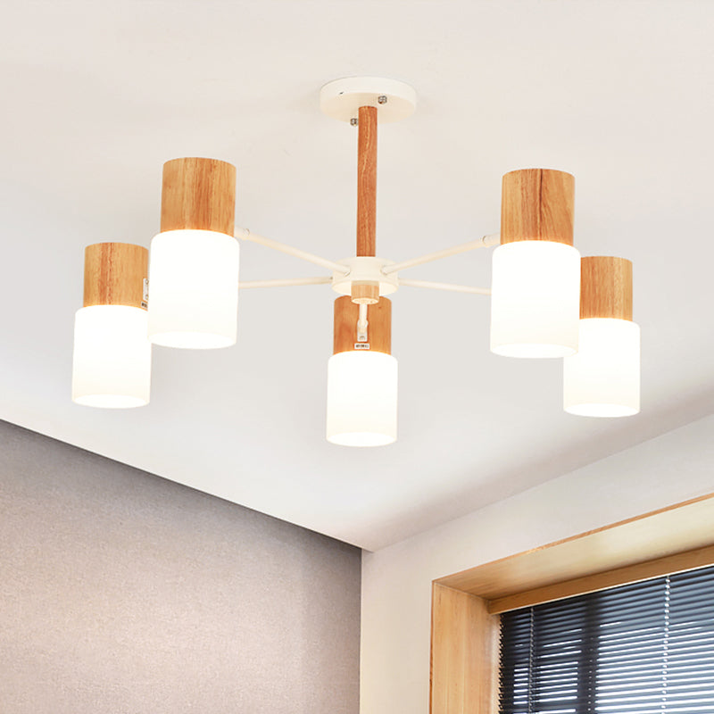 Legno cinese semi -filo tubolare Legno cinese 5/8 bulbi beige vicino all'illuminazione del soffitto per soggiorno