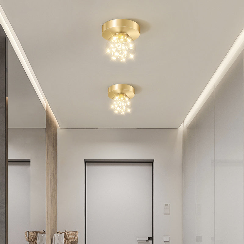 Nuovo moderno a 1 luci di superficie a 1 luci a soffitto di vetro a filo per corridoio per il corridoio