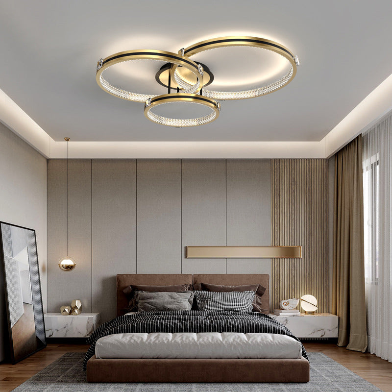 Moderne Aluminium halb Flush -Leuchten abgestufte Semi -Flush -Halterung für Wohnzimmer