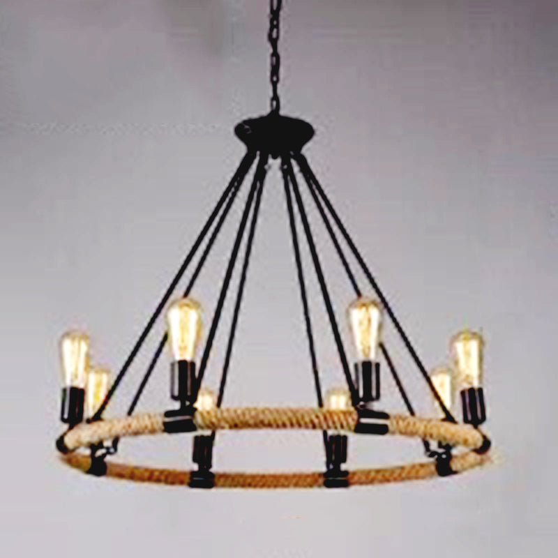 Black Antique Style Ceiling Hanging Light Fixture Metal Chandeliers Pendant Lights