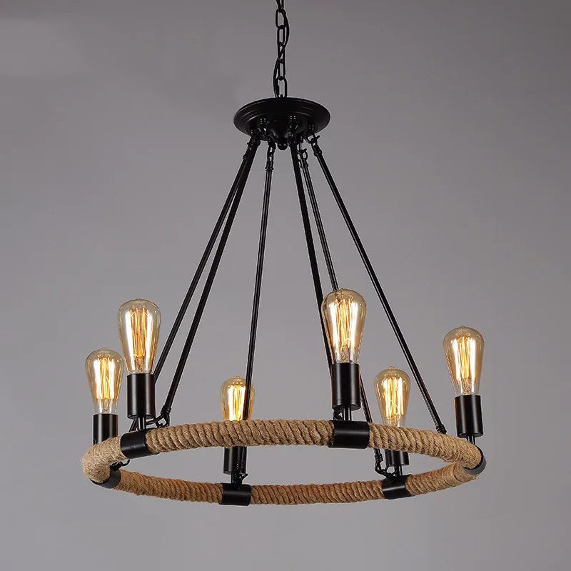 Black Antique Style Ceiling Hanging Light Fixture Metal Chandeliers Pendant Lights