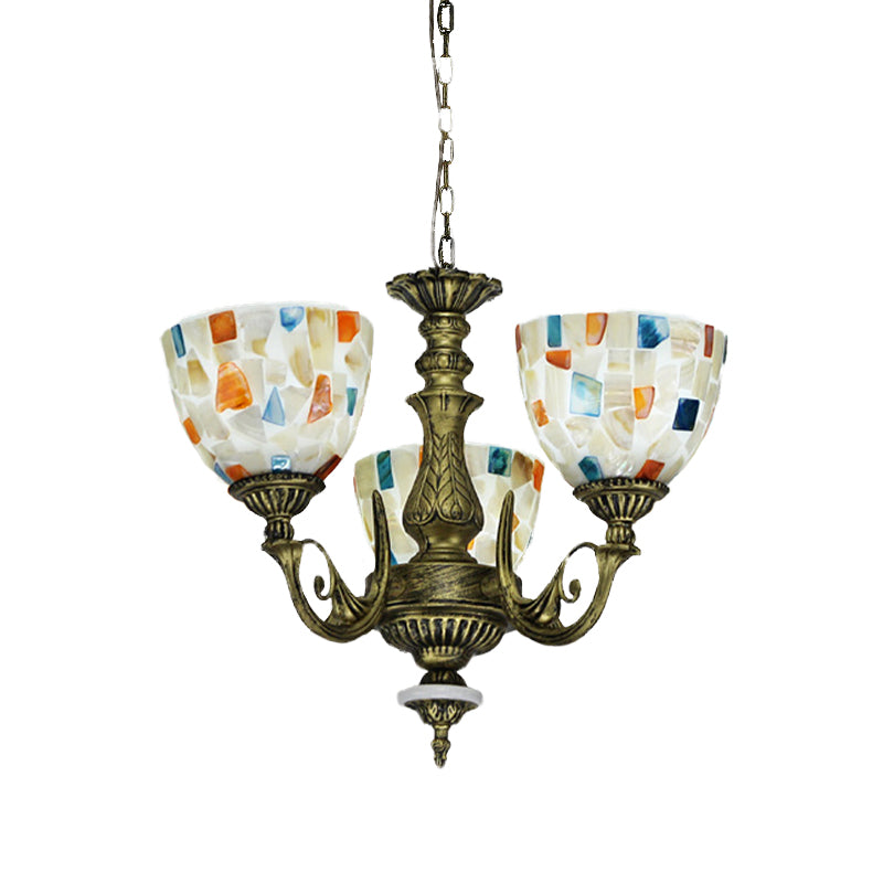 White 5/9/11 Lights Ceiling Chandelier Mediterranean Shell Mosaic Pendant Lighting Fixture