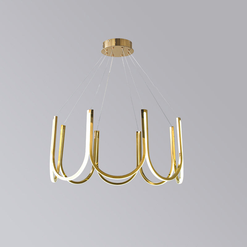 U-Shaped Metal Suspended Lighting Fixture Simple Style LED Chandelier Pendant Light