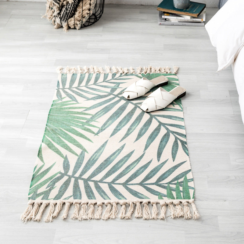Alfombra boige bohemia algodón patrón étnico alfombra alfombra alfombra interior para decoración del hogar