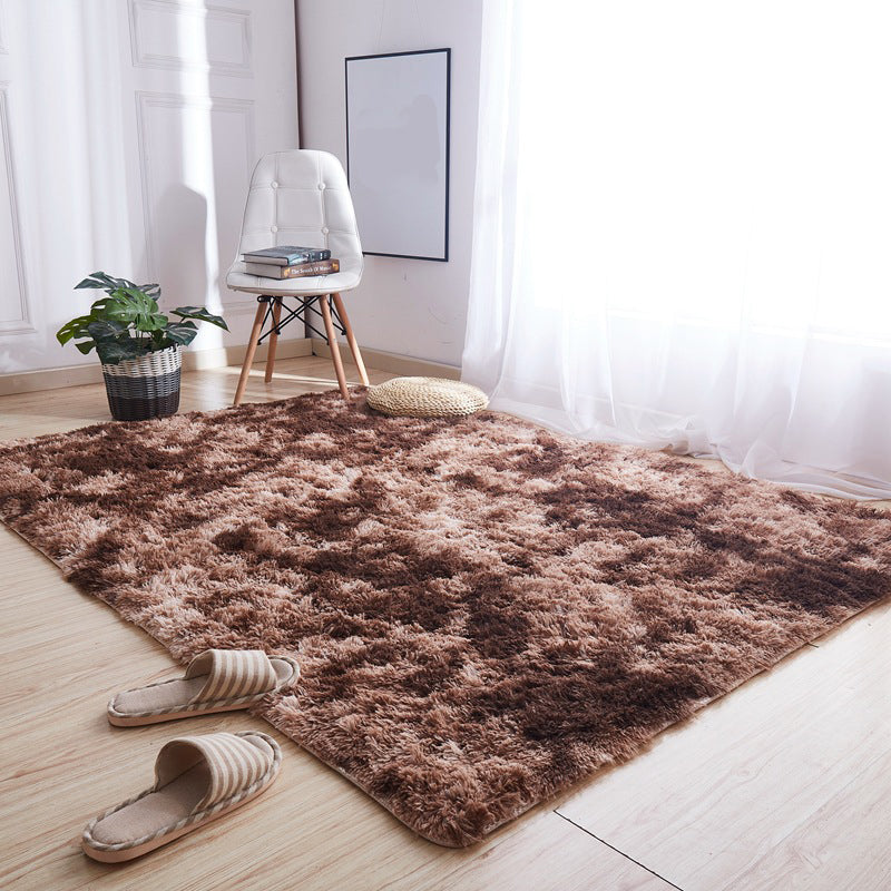 Brown Casual Indoor Teppich Polyester Krawatte Farbstoff Teppich Waschbar Teppich für Wohnzimmer