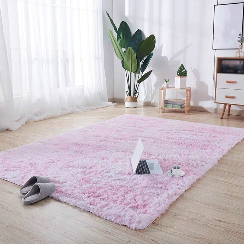 Simplicity Tie Dye Shag Carpet Polyester Raping Indoor Tapis sans glissement Tapis pour décoration pour la maison