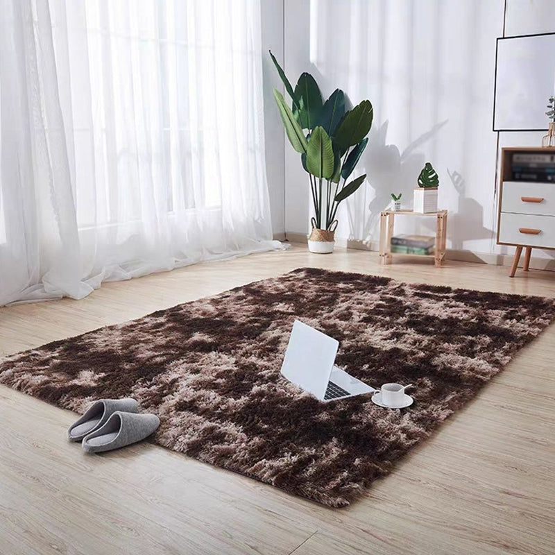 Simplicity Tie Dye Shag Carpet Polyester Raping Indoor Tapis sans glissement Tapis pour décoration pour la maison