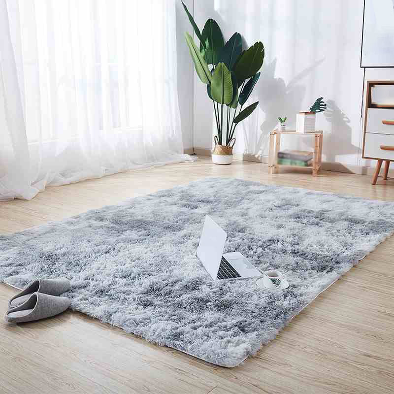 Simplicity Tie Dye Shag Carpet Polyester Raping Indoor Tapis sans glissement Tapis pour décoration pour la maison