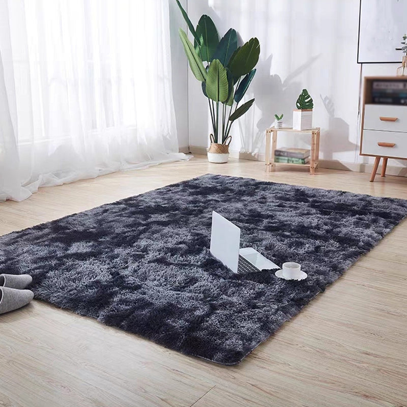 Simplicity Tie Dye Shag Carpet Polyester Raping Indoor Tapis sans glissement Tapis pour décoration pour la maison