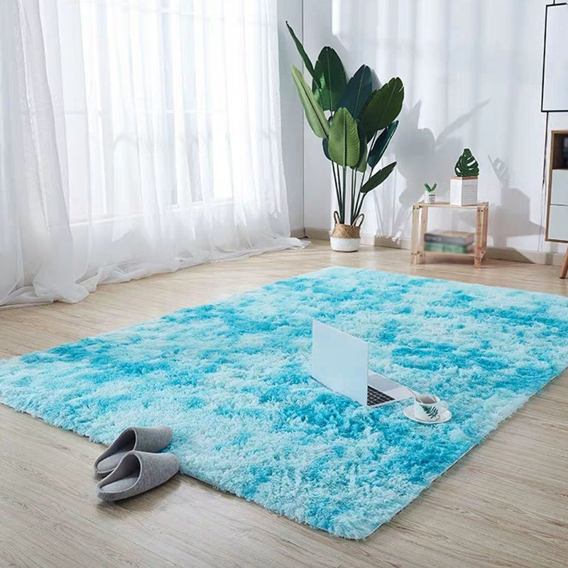 Simplicity Tie Dye Shag Carpet Polyester Raping Indoor Tapis sans glissement Tapis pour décoration pour la maison