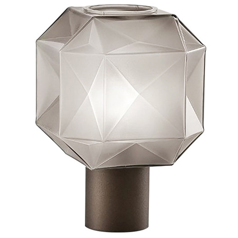 Postmodern Rhombus Table Lamp Smoke Grey Glass 1 Head Living Room Night Light