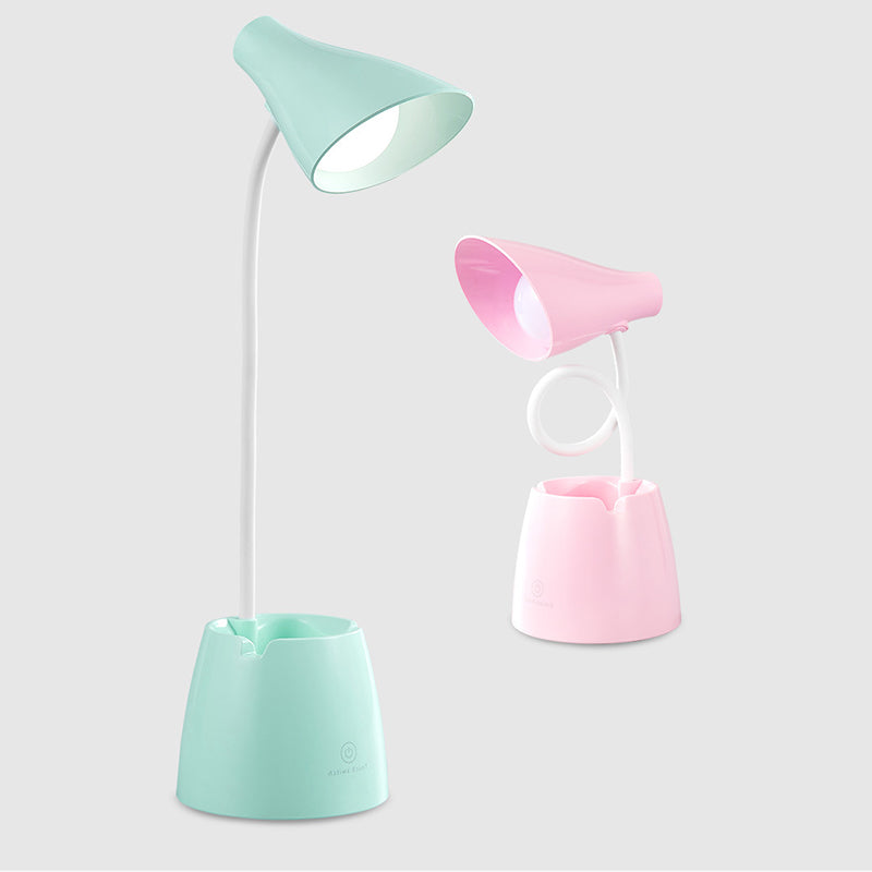 Lámpara de lectura LED LED LECHE MACARON CON Luz de mesa recargable con sombra de plástico cónico