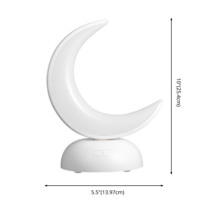 Lámpara de aroma LED en forma de media luna Nórdica Luz de mesa de dormitorio de plástico con cable de carga USB