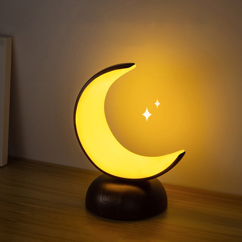 Lámpara de aroma LED en forma de media luna Nórdica Luz de mesa de dormitorio de plástico con cable de carga USB