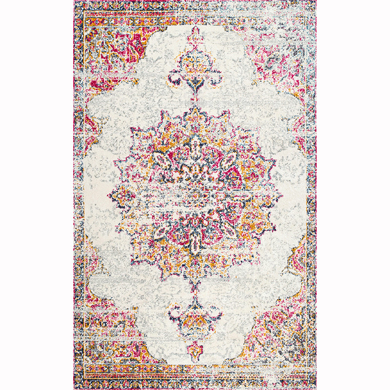 Nostalgia Medallion Carpet Multicolor Polyester Rug Anti-Slip Backing Carpet for Home Decoration