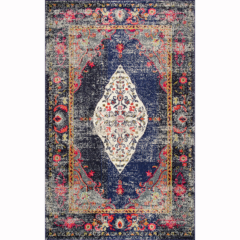 Nostalgia Medallion Carpet Multicolor Polyester Rug Anti-Slip Backing Carpet for Home Decoration