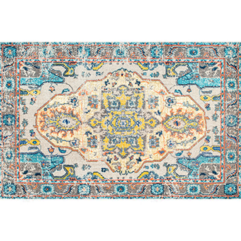 Shabby Chic Floral Printed Rug Color Mixed Polyester Area Tapijt Non-Slip Backing Rug voor Home Decor