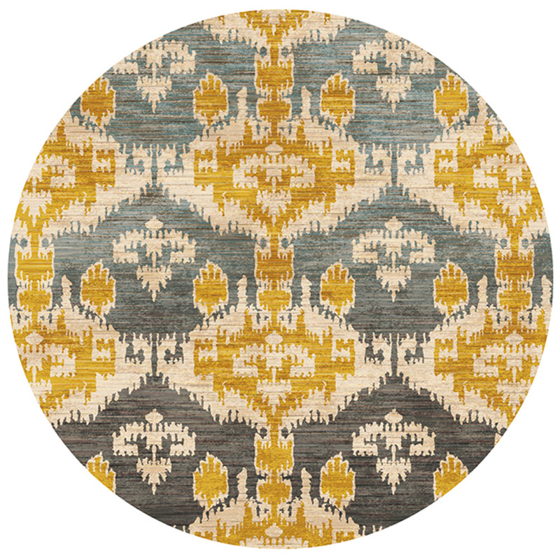 Runde mehrfarbige Nostalgie Teppich -Teppich Polyester Floral Print Indoor Teppich Easy Care Teppich für Wohnkultur