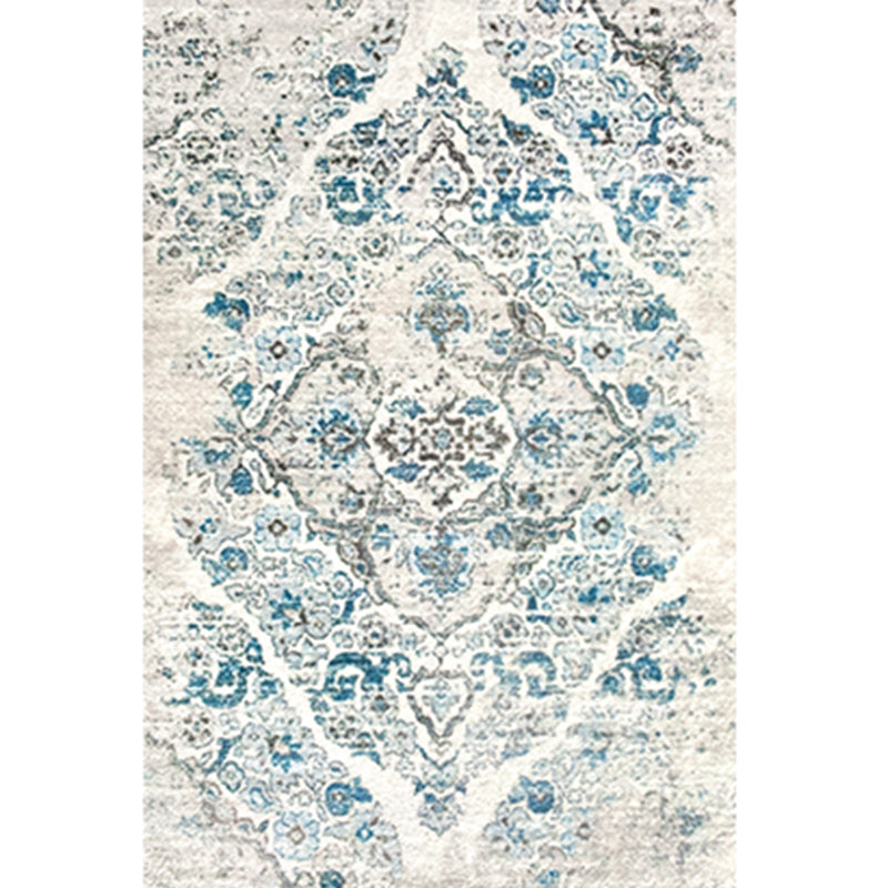 Tone blanc et ethnique Tapis Polyester Tapis antique tapis intérieur support pour décoration de la maison