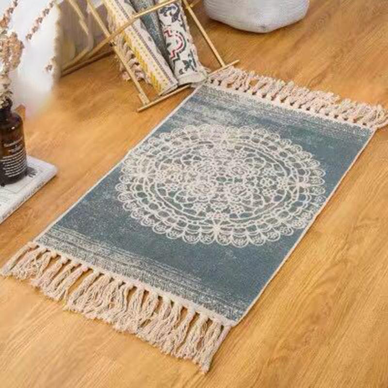 Rose Americana Match Carpet Polyester Bohemian Area Tapis Fringe Fringe Forge Intérieur pour salon