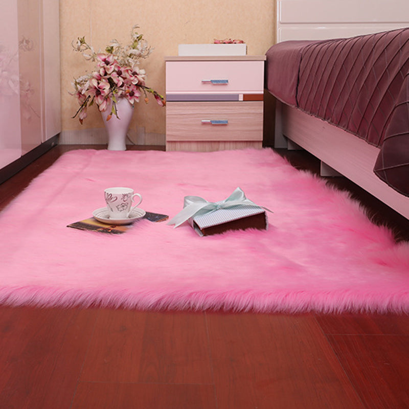 Fancy Pink Area Teppich Polyester Feste Farben Fläche Teppich Färbung Resistent Innenteppich für Schlafzimmer