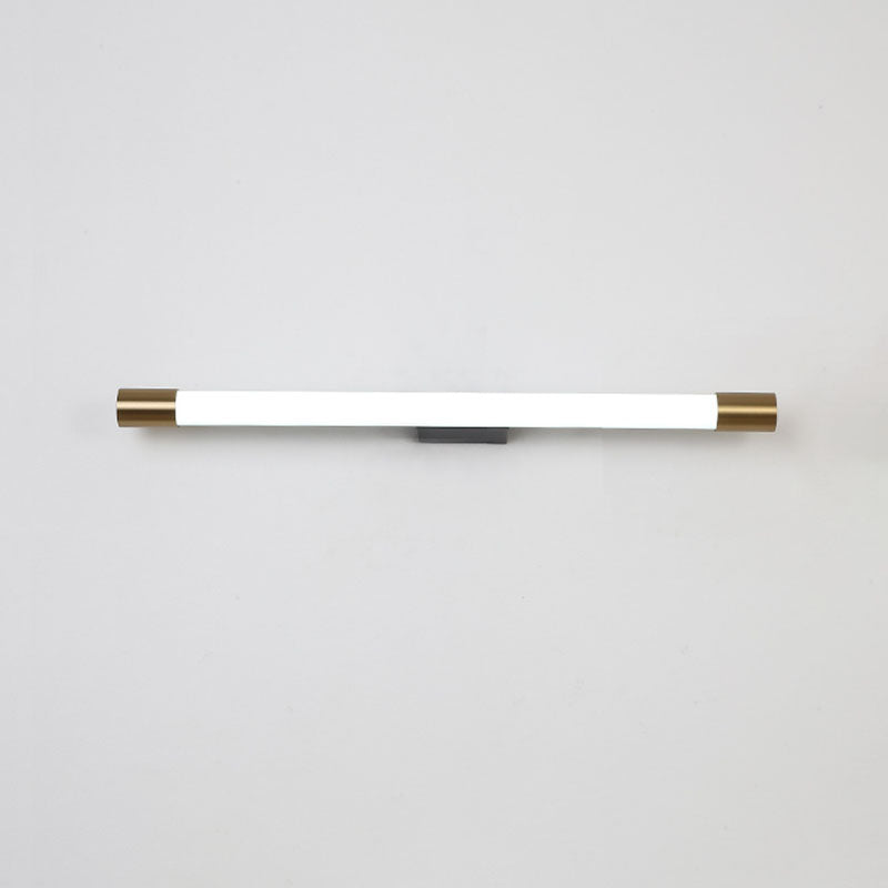 Gold Acrylic Contemporary Wall Sconce 1-Light Linear Wall Mounted Lighting for Bathroom