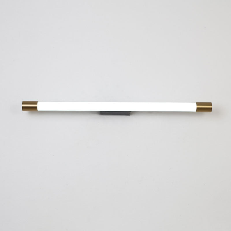 Gold Acrylic Contemporary Wall Sconce 1-Light Linear Wall Mounted Lighting for Bathroom