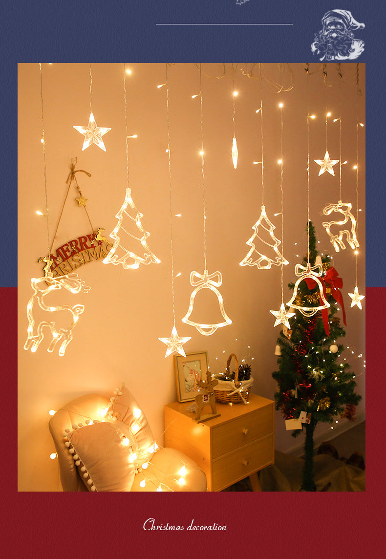 Christmas Tree and Deer Starry Light Strip Nordic Plastic Clear LED String Light for Bedroom