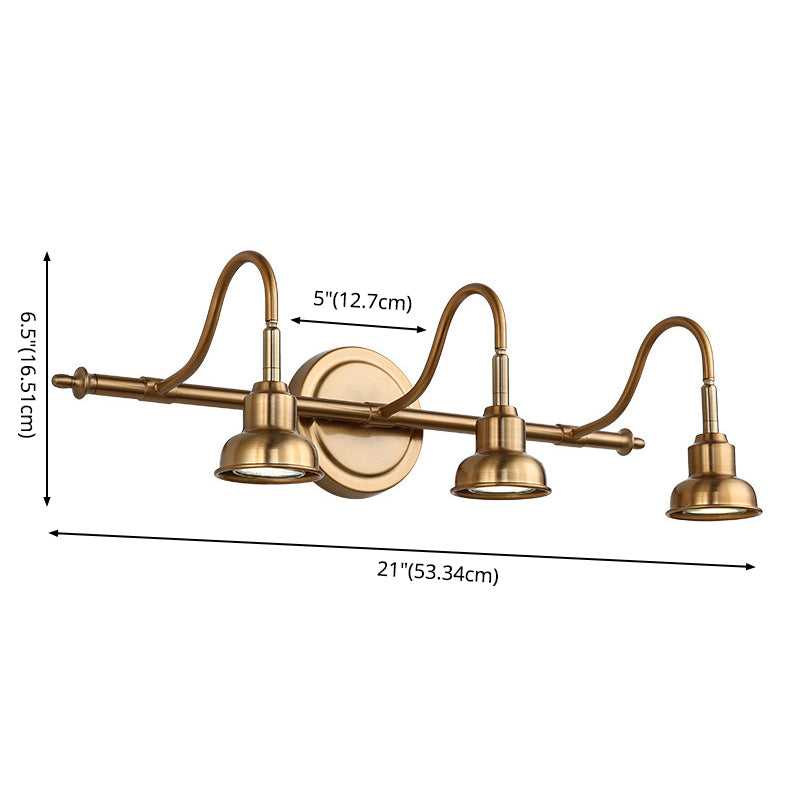 Simplicidad posmoderna Bell tocador de tocador Luces de montura de pared metálica lámpara para baño