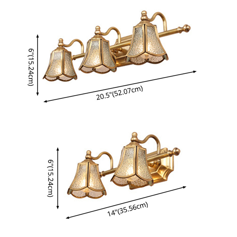 Simplicidad posmoderna Bell tocador de tocador Luces de montura de montura de pared de vidrio de agua para baño