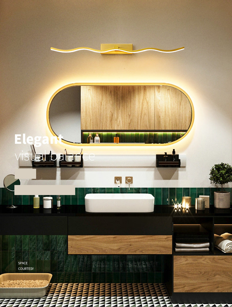 Contemporary Simplicity Waving Vanity Light Fixture Acrylic Wall Lighting Fixtures for Bathroom