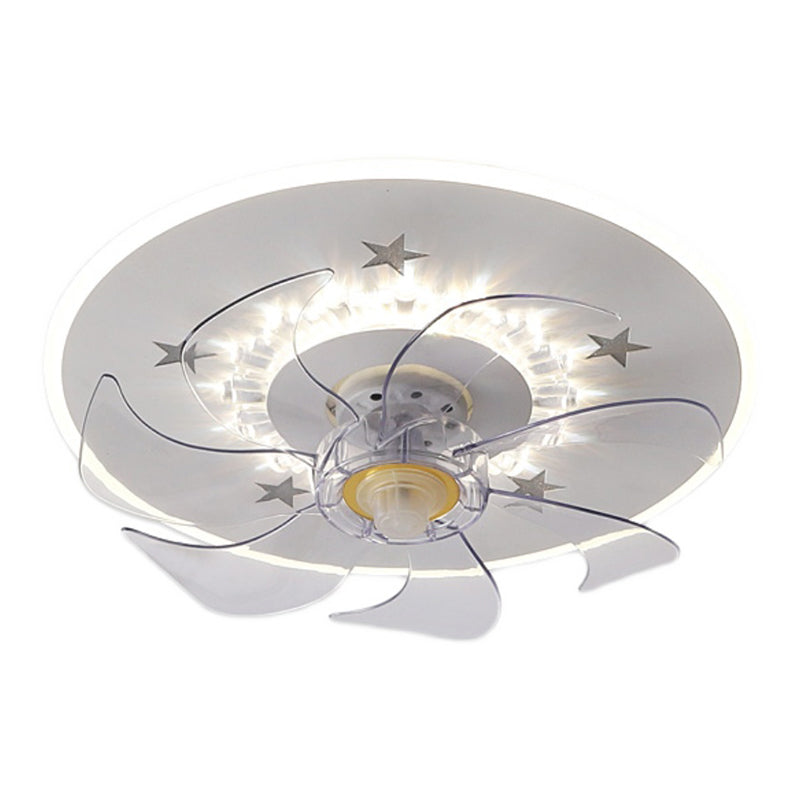 Lámpara de ventilador de techo de estrella blanco LED Nordic LED Semi Flush Mount para dormitorio