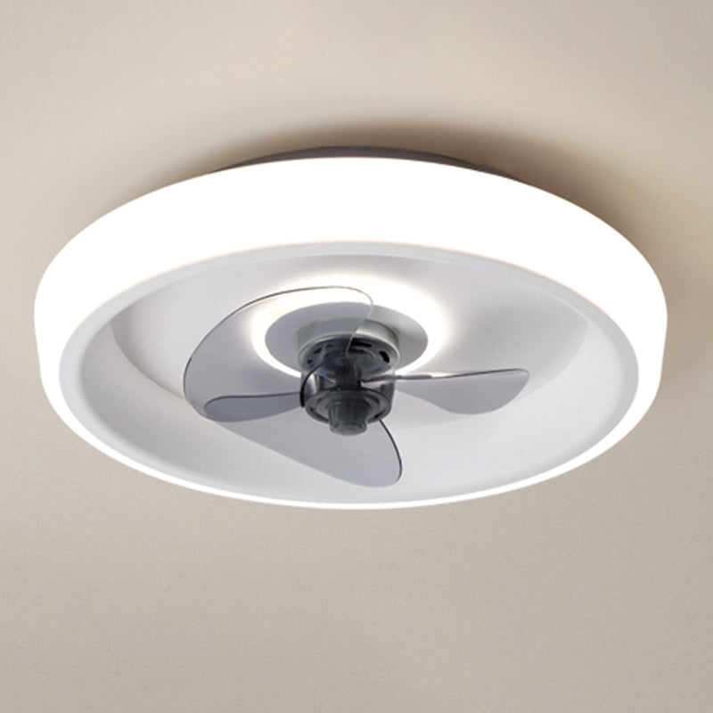 Remoto Control LED circolare ventilatore a soffitto macaron camera da letto acrilico semifulto lampada a montaggio