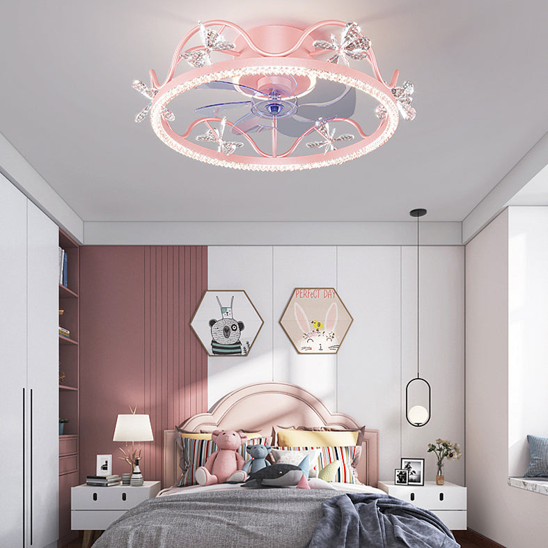 Accensione della camera da letto a forma di corona Luce in metallo Macaron LED Light Affermazione con arredamento in cristallo