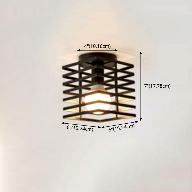 Metalen plafond gemonteerd licht industrieel zwart vierkante gangpad plafond verlichtingsarmatuur