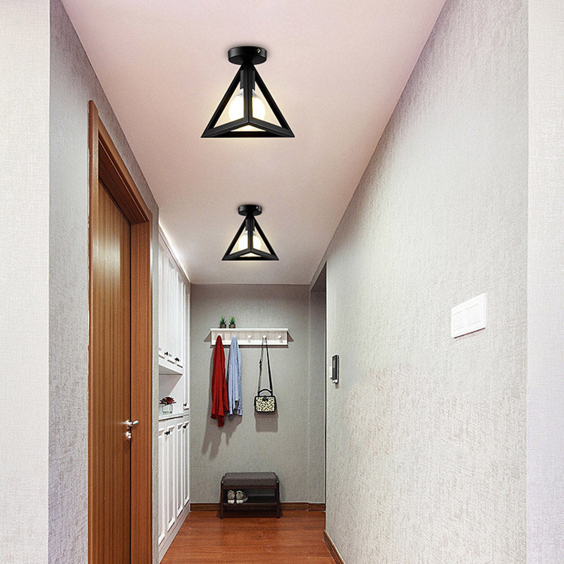 Fun a soffitto in metallo ombreggiato a soffitto a loft a loft corridoio montare lampada in nero in nero