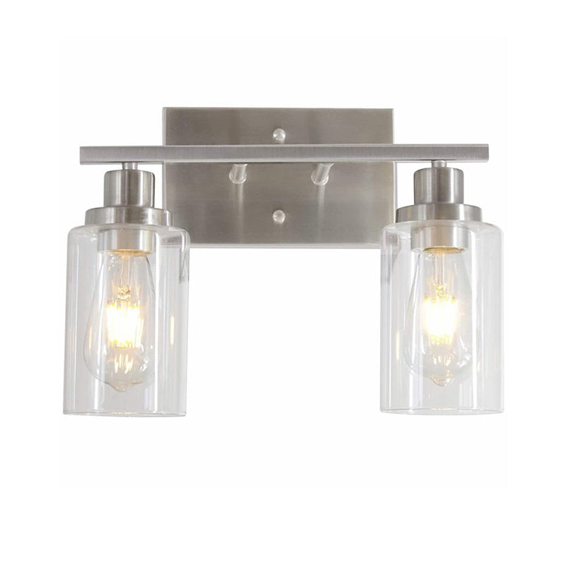 Industrial Simplicity Cylinder Vanity Sconce Lights Glass Wall Mount Light Fixture for Bathroom