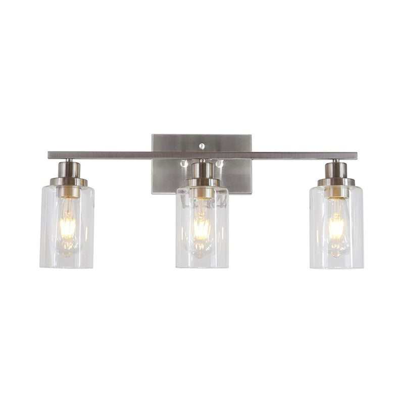 Industrial Simplicity Cylinder Vanity Sconce Lights Glass Wall Mount Light Fixture for Bathroom