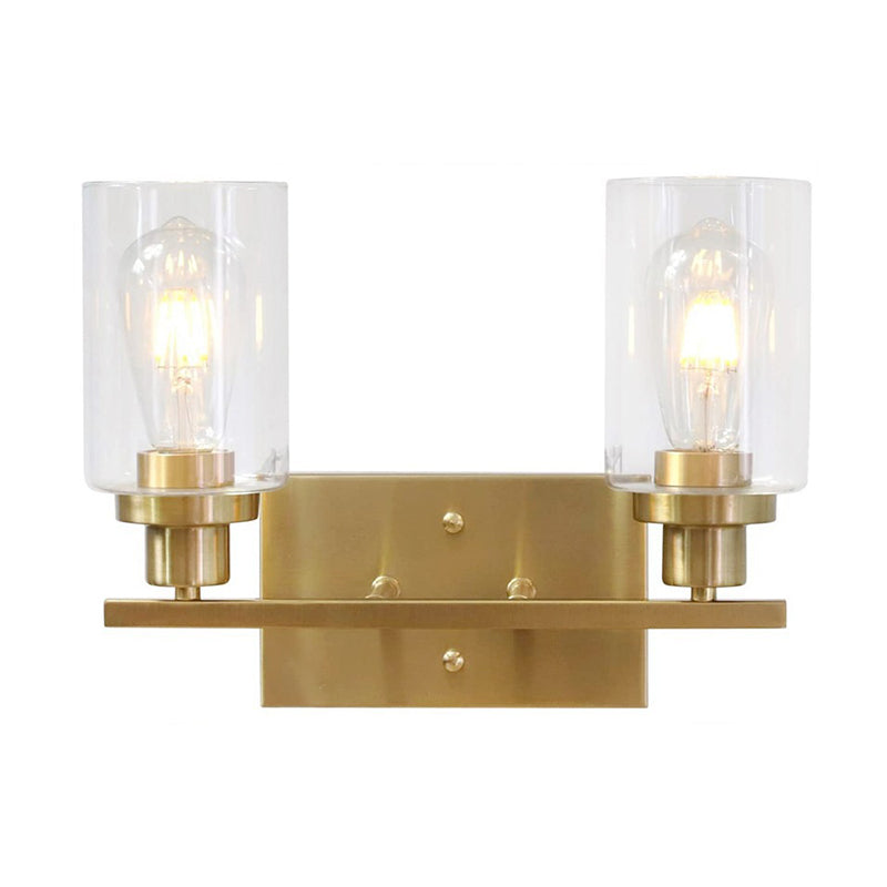 Industrial Simplicity Cylinder Vanity Sconce Lights Glass Wall Mount Light Fixture for Bathroom