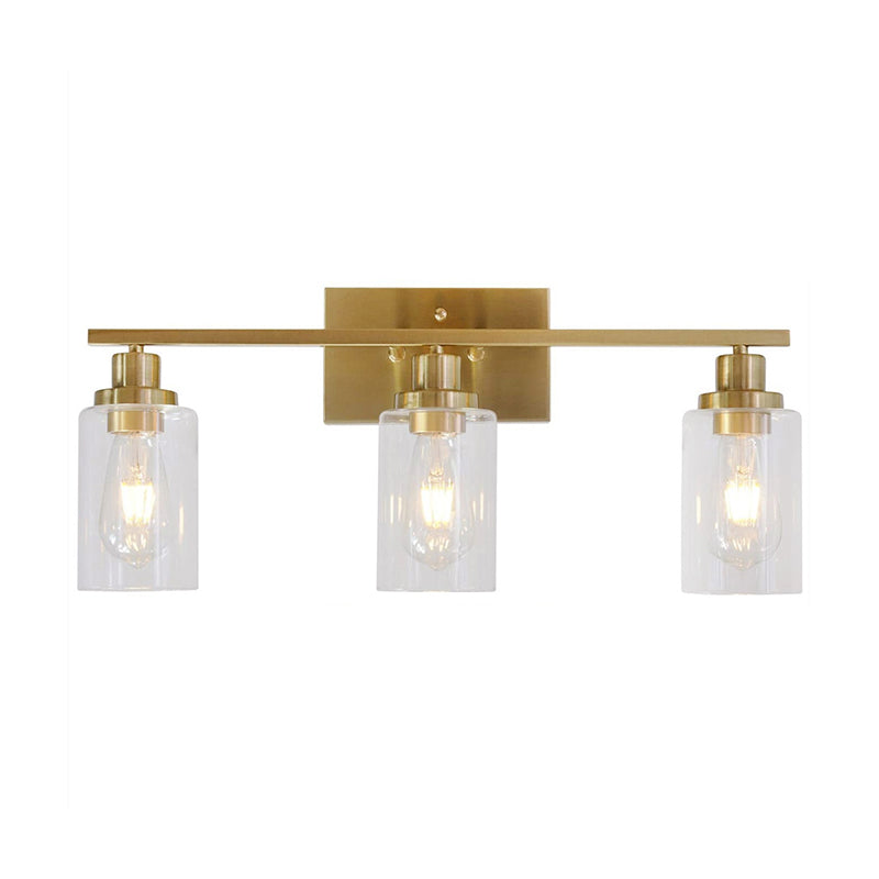 Industrial Simplicity Cylinder Vanity Sconce Lights Glass Wall Mount Light Fixture for Bathroom